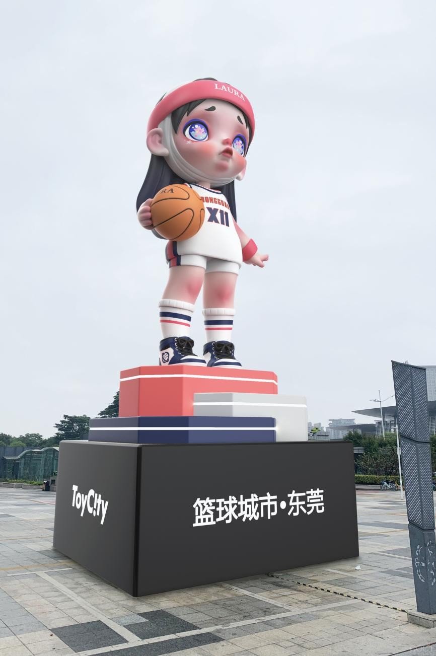 刷新纪录！超大中国原创潮玩IP雕塑——laura落户东莞海德·汇一城